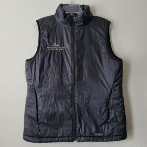 Patagonia Black Puffy Vest w Logo Zip Up Packable